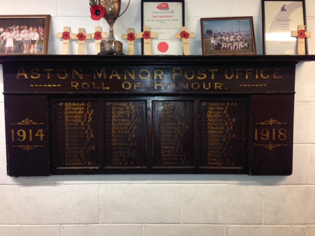 Birmingham - Aston Manor Branch Office war memorial