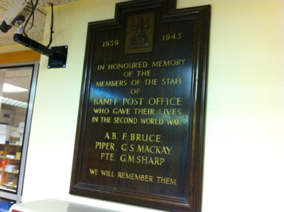 Banff Post Office war memorial