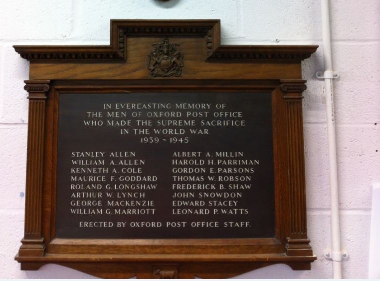 Oxford Post Office War Memorial