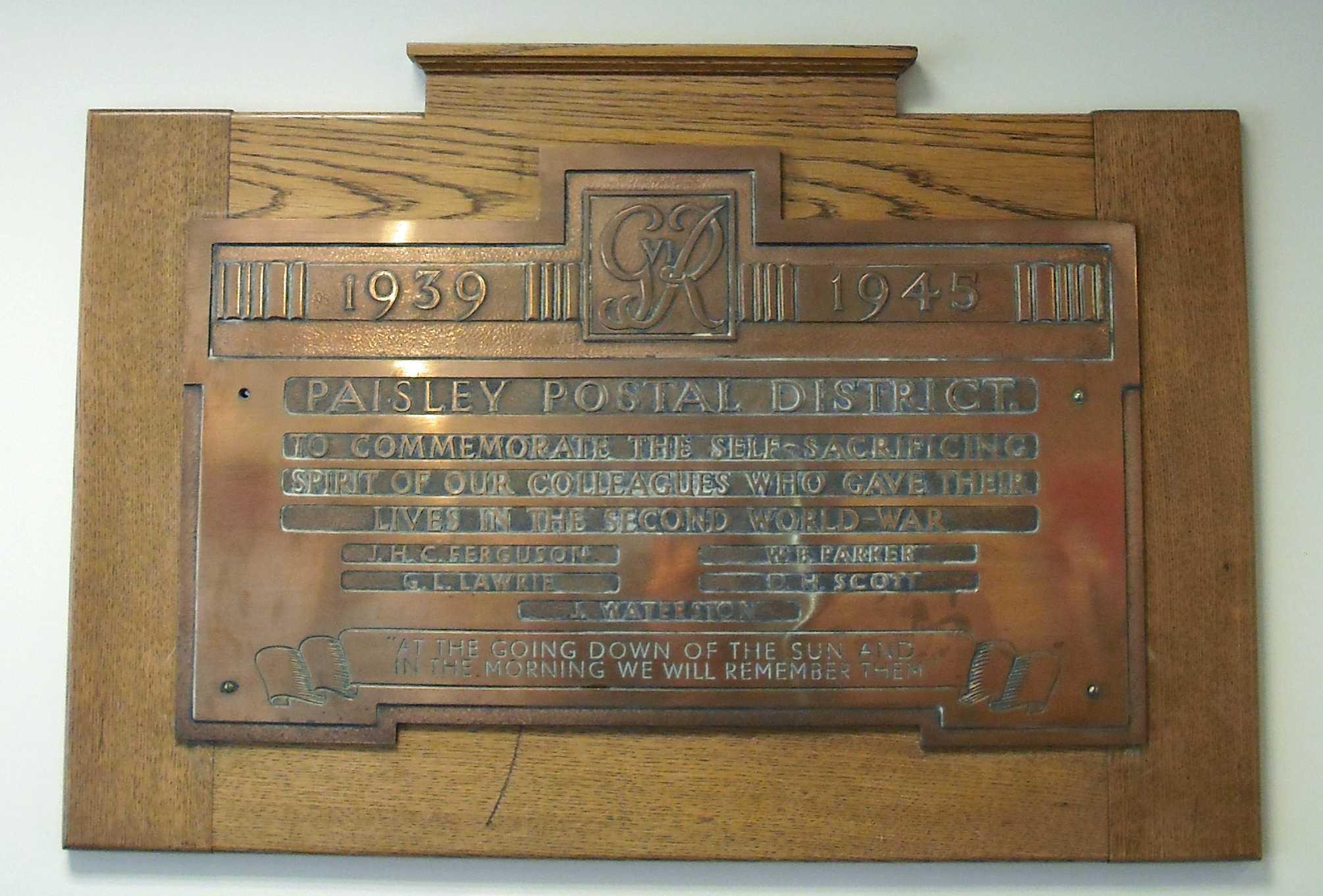 Paisley Postal District War Memorial