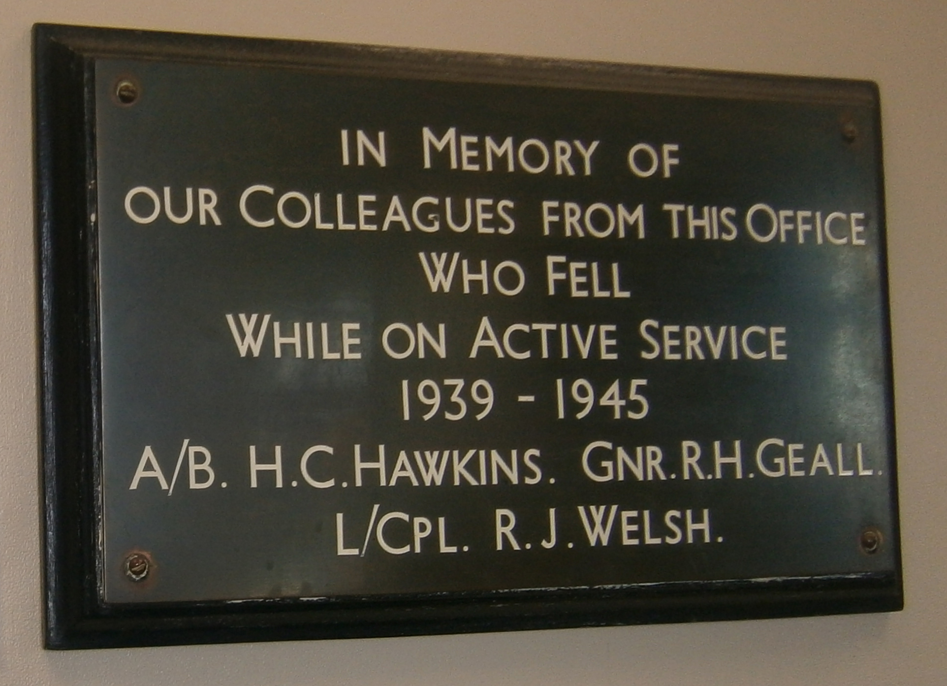 Bognor Regis Post Office War Memorial