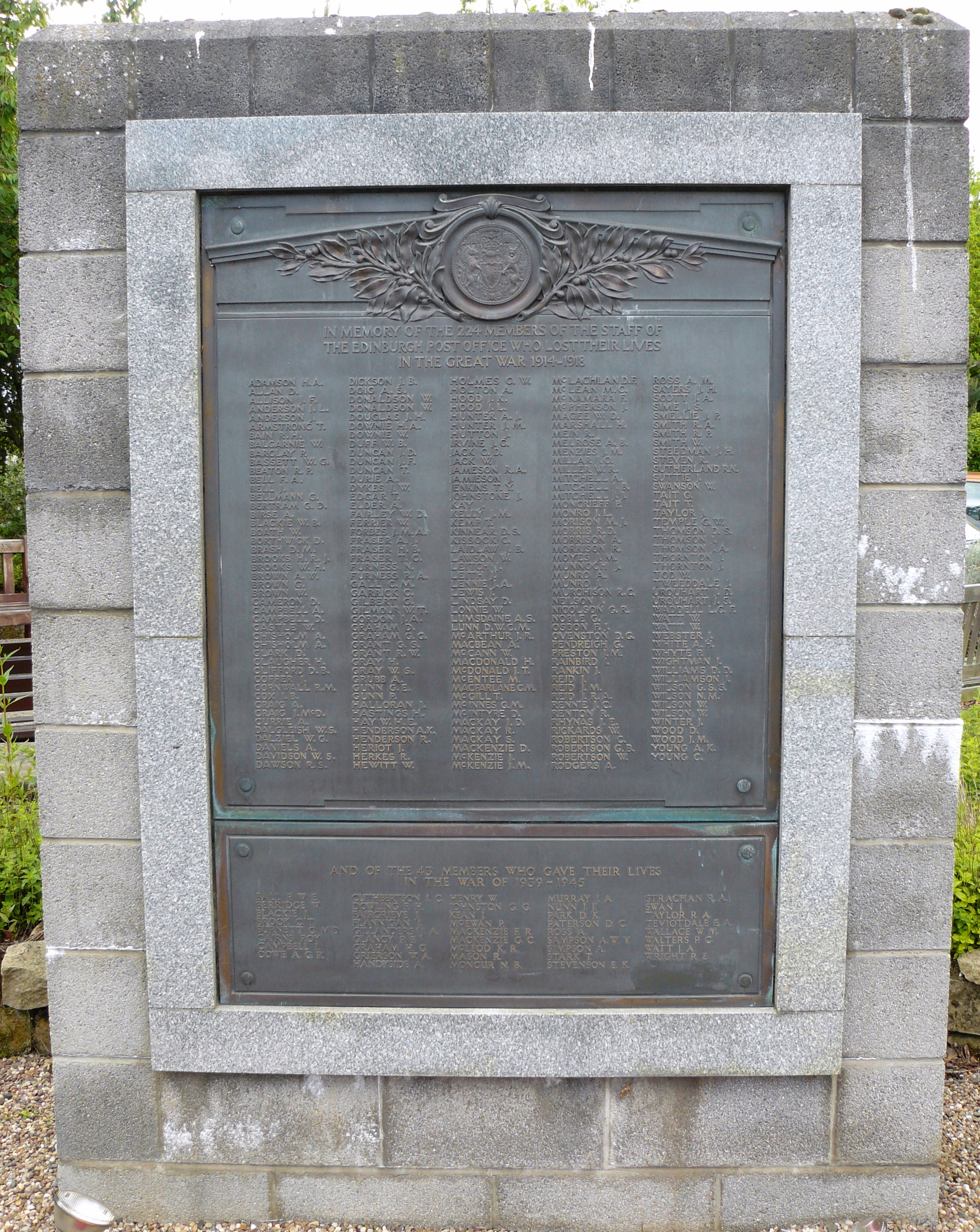 Edinburgh Post Office War Memorial