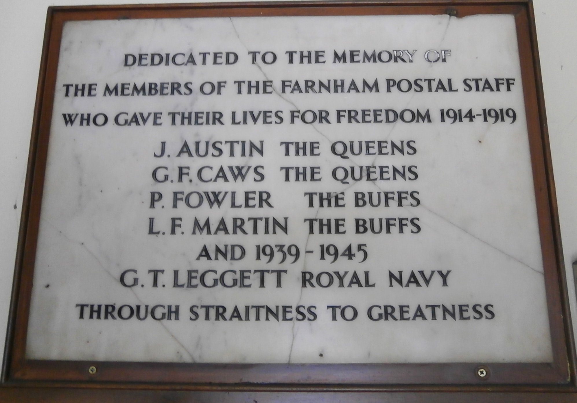 Farnham Postal Staff War Memorial