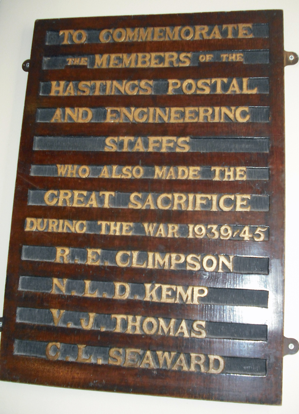 Hastings Postal and Engineering Staff War Memorial