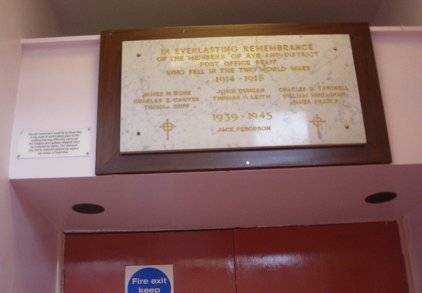 Ayr and District Post Office War Memorial