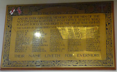 Nottingham Post Office War Memorial