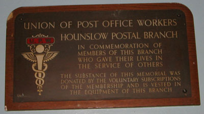 Hounslow Postal Area Staff War Memorial