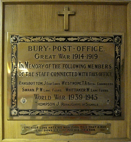 Bury Post Office War Memorial