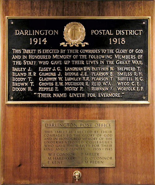 Darlington Postal District War Memorial