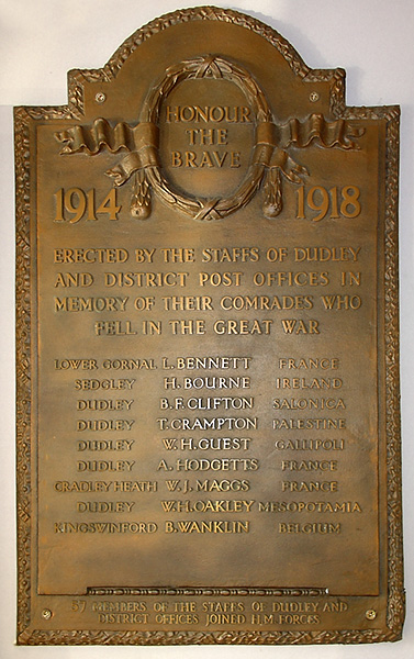 Dudley and District Post Office War Memorial | Royal Mail Group Ltd