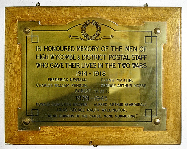 High Wycombe and District Postal Staff War Memorial