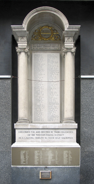 London Western Postal District (ex-Wimpole Street) War Memorial