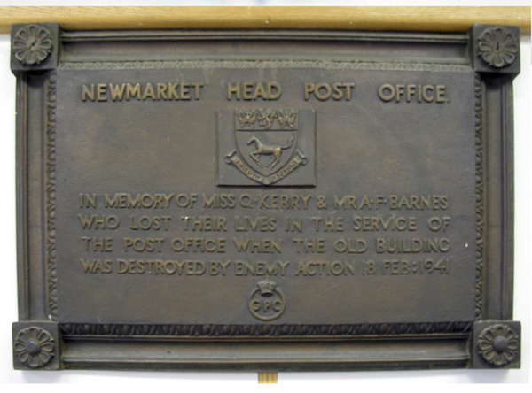 Newmarket Head Post Office War Memorial