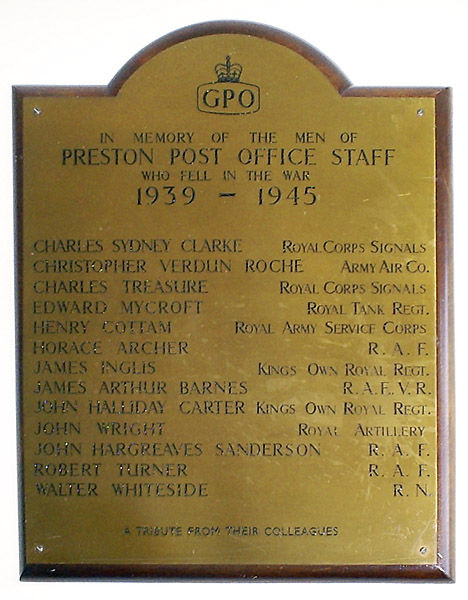 Preston Post Office Staff War Memorial