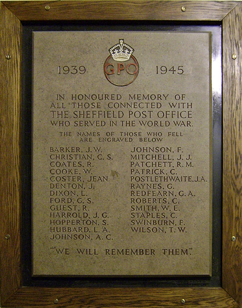 Sheffield Post Office War Memorial