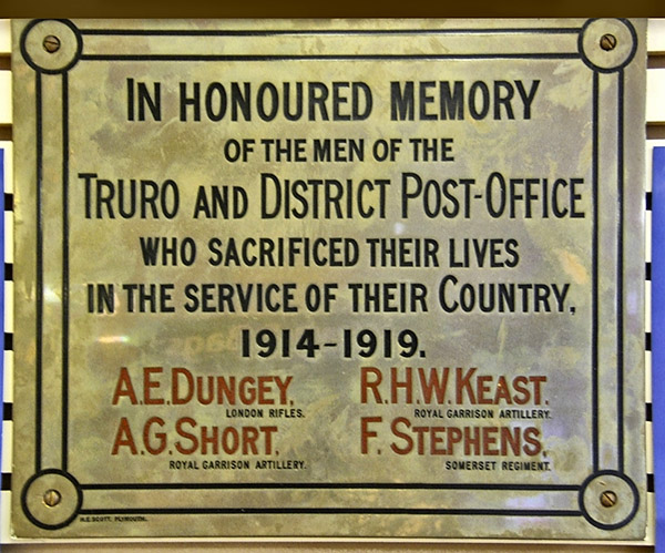 Truro and District Post Office War Memorial