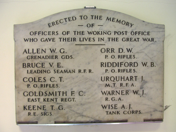 Woking Post Office War Memorial